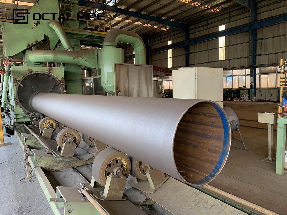 surface preparation sandblasting for 3LPE coating pipe surface preparation sandblasting for 3LPE coating pipe